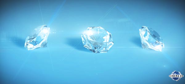 Diamanten die mit cinema 4d erstellt wurden