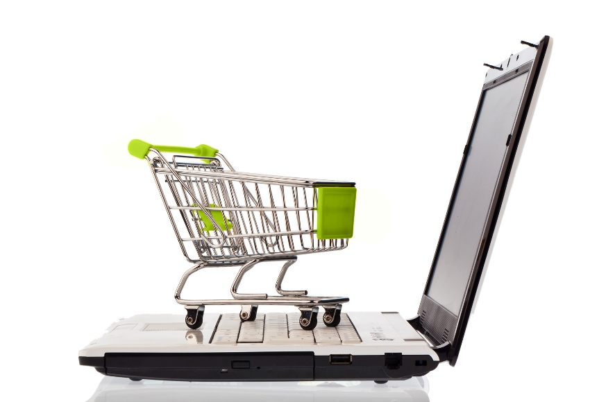 Einkaufswagen und Computer Tastatur