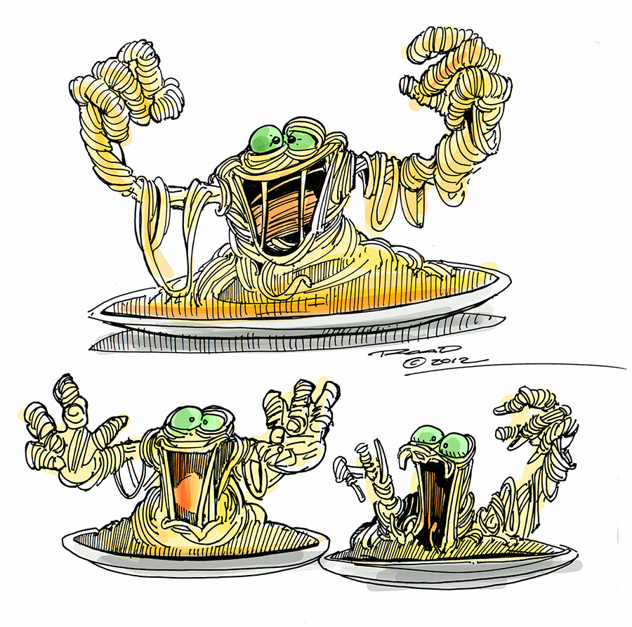 Spaghetti Monster als Skizze