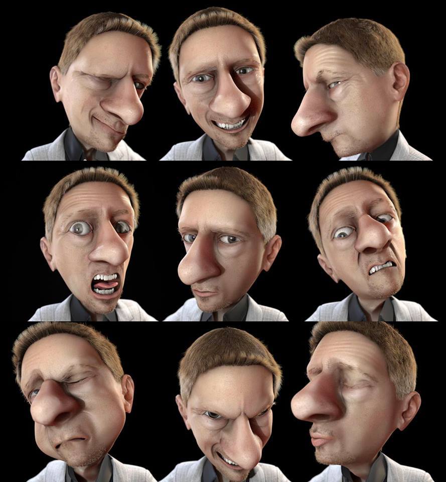 d CINEMAD ZBRUSH Carsten mell faces