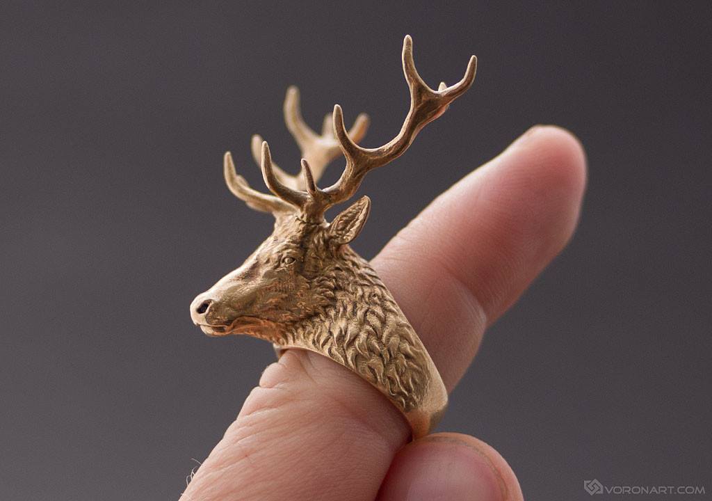 d zbrush deer head ring nikolay vorobyov