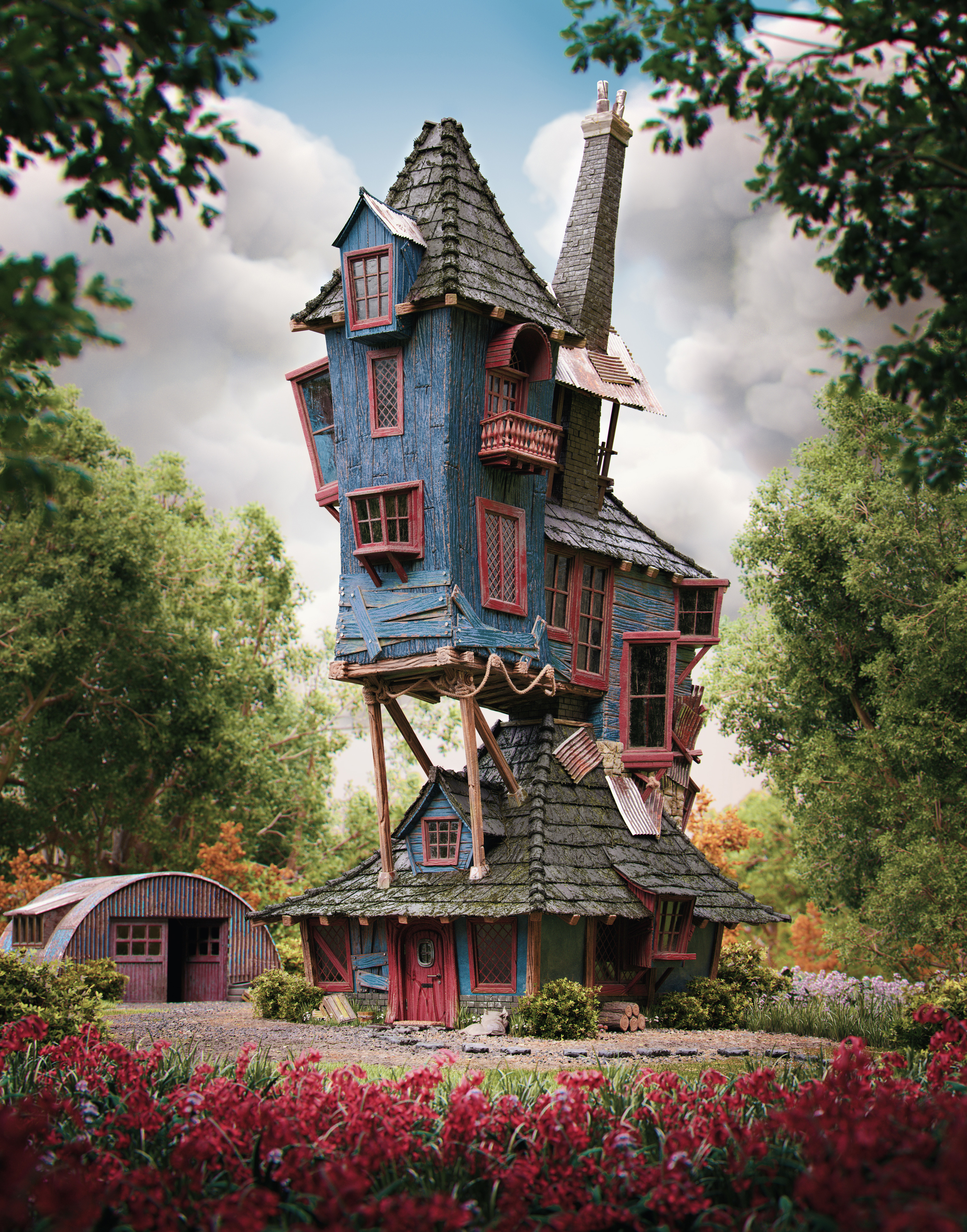 d maya zbrush substance painter redshift photoshop Harry Potter The Burrow Weasleys family home rafael Z chies