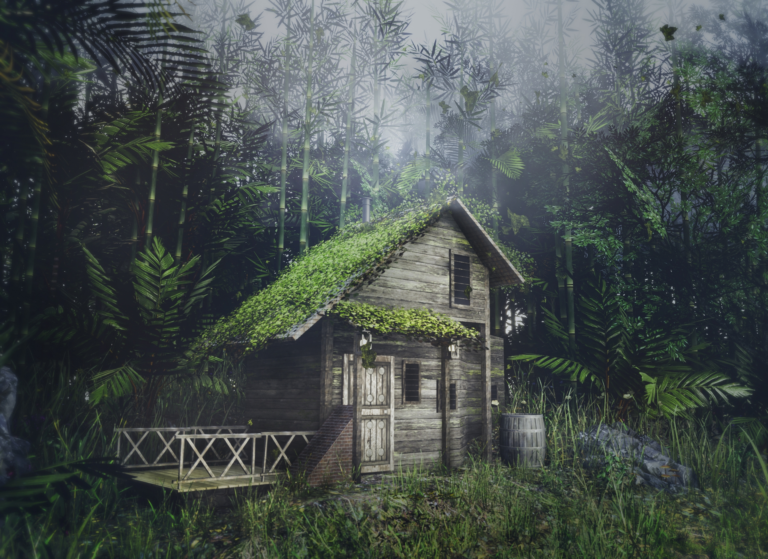 d ps dsmax unreal engine forest cabin smadeel scaled